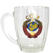 Кружка для пива 500мл /1361/1922SL/ Герб СССР стекло 1/6, 1/8 Кружка для пива 500мл /1361/1922SL/ Герб СССР стекло 1/6, 1/8