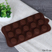 Форма силиконовая для конфет, мармелада и льда 21*10*1,5см (15 ячеек) HL-261 (725991)