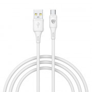 Кабель USB для зарядки Type-C, 1,0м 3,0А BY Twist гибкий силикон белый (931-610)