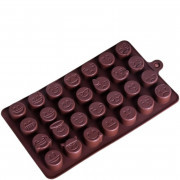 Форма для льда силикон 19,8*11*1,5см Смайлы (28 ячеек) HL-341 (719075)