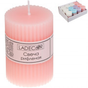 Свеча столбик 5*7см рифленая LADECOR (508-898) Свеча столбик 5*7см рифленая LADECOR (508-898)