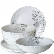 Сервиз стол 13пр Графика лист GRAY-13/7578 (7463) коробка стеклокерамика (742689) 1/2